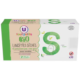 U TOUT PETITS BIO Lingettes bébé sèches  x30