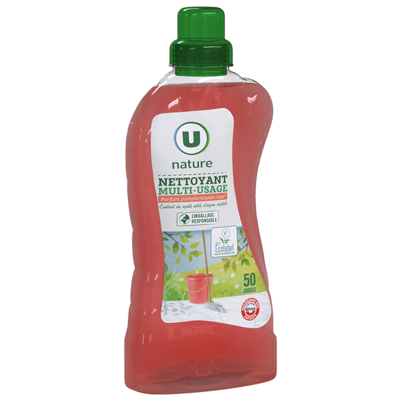 U NATURE Nettoyant multi-usage pamplemousse rose, 1,25l