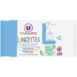 U TOUT PETITS Lingettes bébé visage et mains - x20