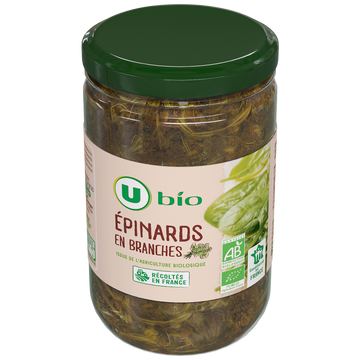 U BIO Epinards en branches - Bocal 420g