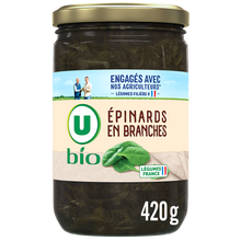 U BIO Epinards en branches - Bocal 420g