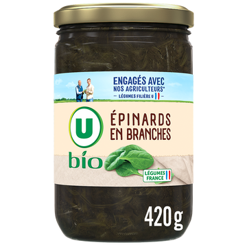 U BIO Epinards en branches - Bocal 420g