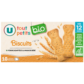 U TOUT PETITS BIO Biscuit bébé croissance nature dès 12 mois, 150g