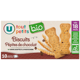U TOUT PETITS BIO Biscuits bébé pépites de chocolat dès 18 mois, 200g