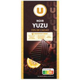 U Chocolat noir yuzu  Tablette de 100g