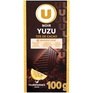 U Chocolat noir yuzu Tablette de 100g