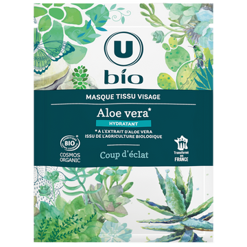 U BIO Masque visage tissu coup d'éclat aloé véra U BIO x1 unité