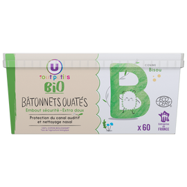 U TOUT PETITS BIO Bâtonnets ouatés bébés boîte x60