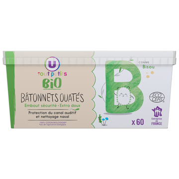 U TOUT PETITS BIO Bâtonnets ouatés bébés boîte x60