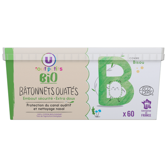 U TOUT PETITS BIO Bâtonnets ouatés bébés boîte x60