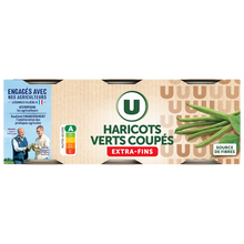 U Haricots verts extra fins - 3 boîtes de 110g