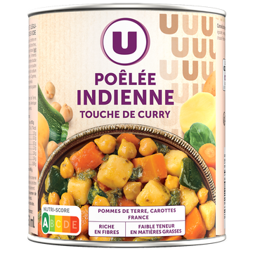U Légumes cuisinés Pôélée indienne - Boîte 580g