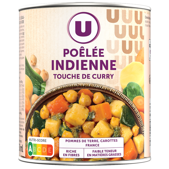 U Légumes cuisinés Pôélée indienne - Boîte 580g