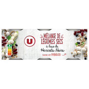 U Mélange de légumes haricots noirs - 3 boîtes de 125g