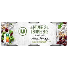 U Mélange de légumes fèves de soja - 3 boîtes de 125g
