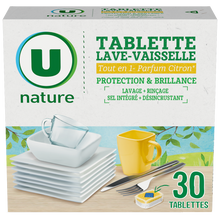 U NATURE Tablettes lave vaisselle tout en 1 citron x30