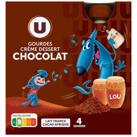U MAT ET LOU Crème dessert chocolat  4x85g, 340g