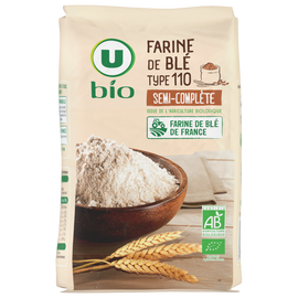 U BIO Farine Type 110 semi complète sur meule de pierre  1kg