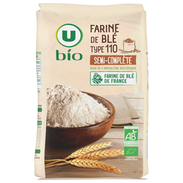U BIO Farine Type 110 semi complète sur meule de pierre  1kg