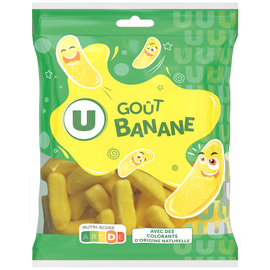 U Bonbons banane  sachet de 250g