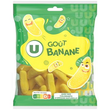 U Bonbons banane  sachet de 250g