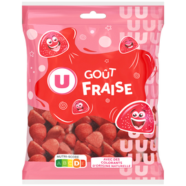 U Bonbons fraise sachet 250g