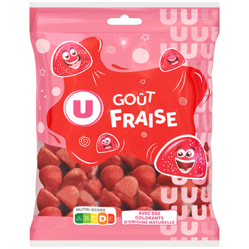 U Bonbons fraise sachet 250g