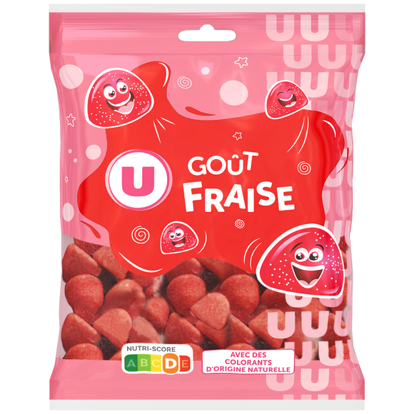 U Bonbons fraise sachet 250g