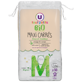 U TOUT PETITS BIO Coton bébé maxi carré x50