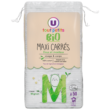 U TOUT PETITS BIO Coton bébé maxi carré x50