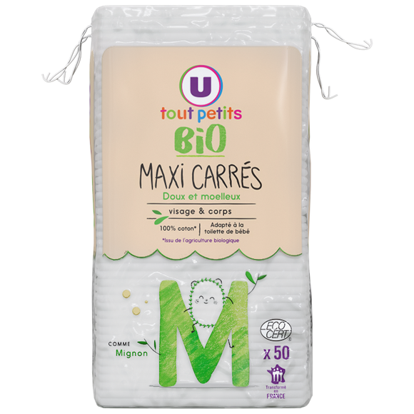 U TOUT PETITS BIO Coton bébé maxi carré x50