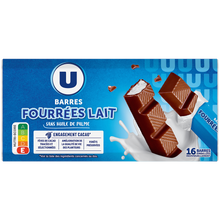 U Barres chocolats fourrées lait 16 unités - 200g