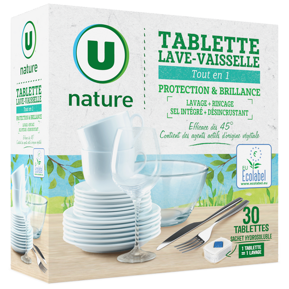 U NATURE Tablettes lave vaisselle tout en 1 x30