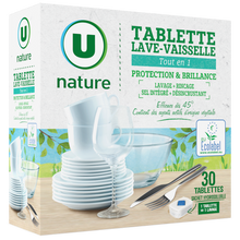 U NATURE Tablettes lave vaisselle tout en 1 x30