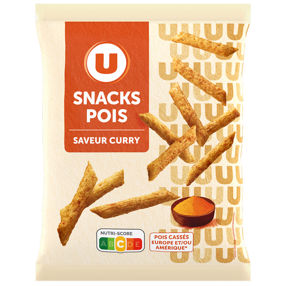 U Snack pois saveur curry  60g
