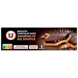 U Biscuits chocolat noir et amandes  145g