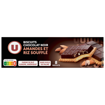 U Biscuits chocolat noir et amandes  145g
