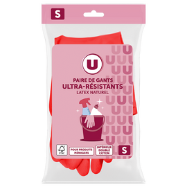 U Gant ménage ultra résistant latex  taille S