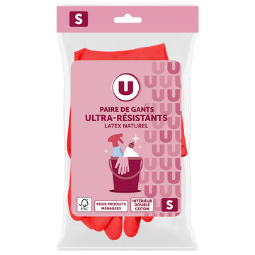 U Gant ménage ultra résistant latex  taille S
