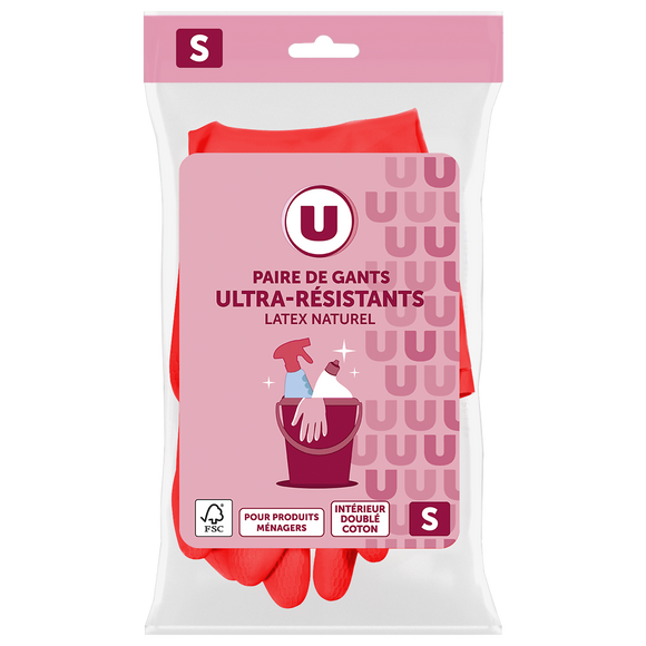 U Gant ménage ultra résistant latex  taille S