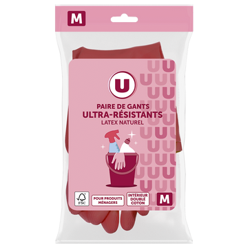 U Gant ménage ultra résistant latex  taille M