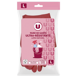 U Gant ménage ultra résistant latex  taille L
