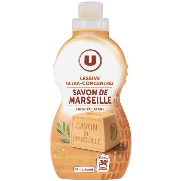 U Lessive liquide - Savon de Marseille - 30 lavages - 0.96 l