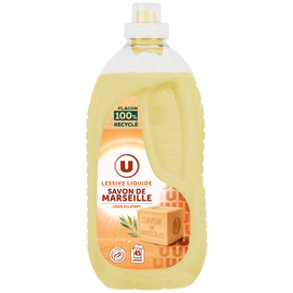 U Lessive liquide diluée savon de Marseille 45 lavages, 2,25L