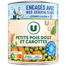 U Petits pois doux et carottes Cuisson vapeur - Boîte de 530g net égoutté