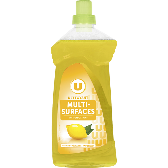 U Nettoyant ménager multi-surfaces parfum écorce citron flacon de 1,25l
