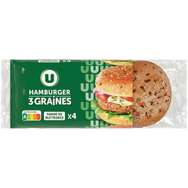 U Pain burger 3 graines  x4, 300g