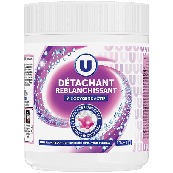 U Détachant reblanchissant oxygène actif en poudre pot de 500g