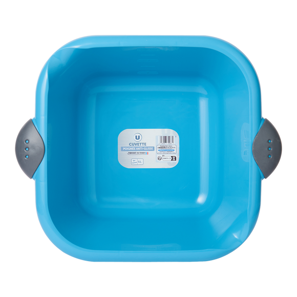 U Cuvette carrée 5l colori assorti:bleu et gris-bec