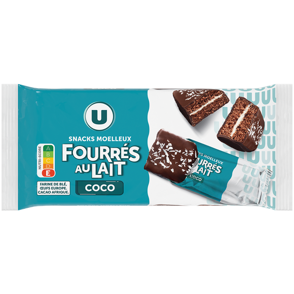 U Gâteau Moelleux coco fourré au lait 390g